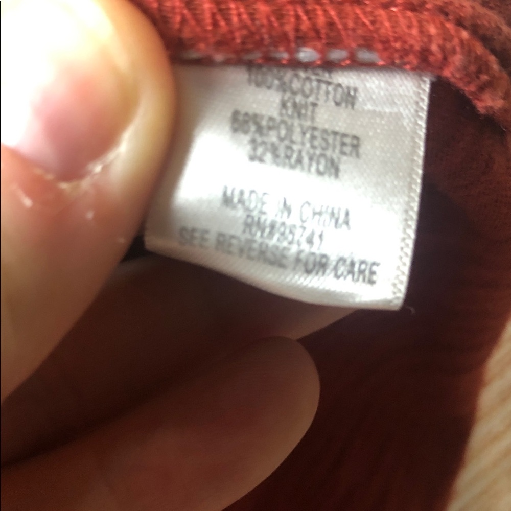 Women's‎ Rust Textured Button-Up Blouse - Picture 6 of 7